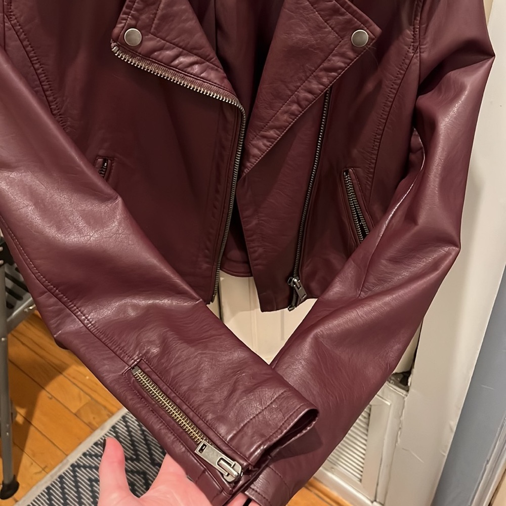 Maroon Leather Jacket - image 4
